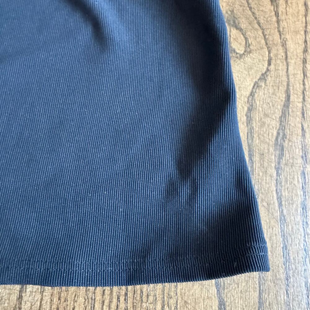 Lands End Women Solid Black Ribbed Soft Molded Cup Tankini Swim Suit Top Size 16 - Picture 3 of 7